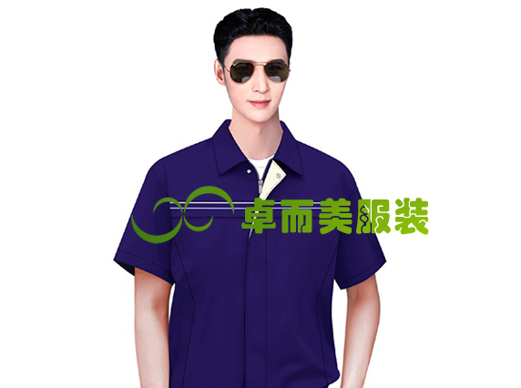 短袖寶藍(lán)色工程服夏季設(shè)計圖