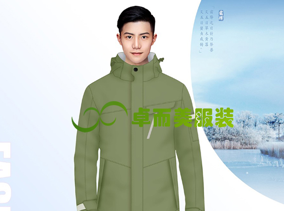 防水金點熱能可拆卸700蓬羽絨內(nèi)膽三合一沖鋒衣工程服裝